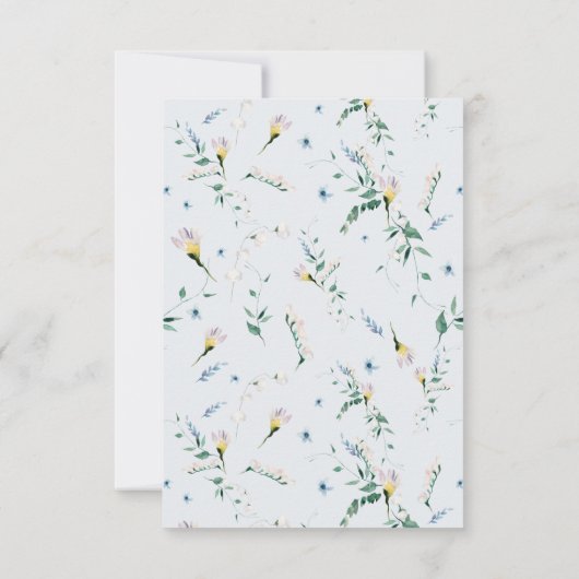 Wildblume Watercolor Hochzeitskarte Einladung (Rückseite)