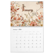 Wildblume Watercolor Kunst, Dichtung und Musik Kalender (Jan 2026)