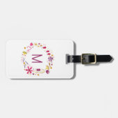 Wildblume Watercolor Monogram Personalisiert Gepäckanhänger (Vorderseite horizontal)
