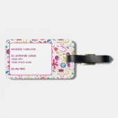 Wildblume Watercolor Monogram Personalisiert Gepäckanhänger (Rückseite horizontal)
