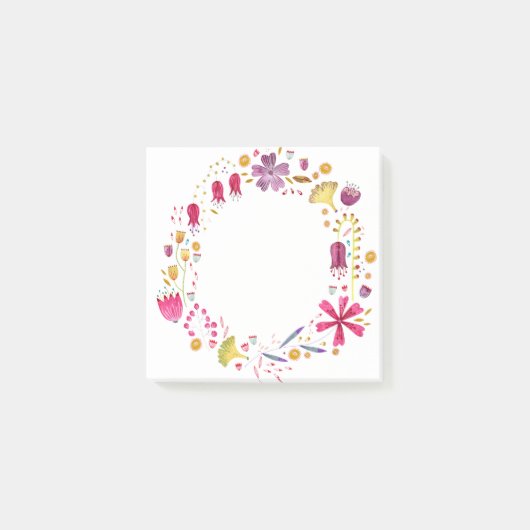 Wildblume Watercolor Post-it Klebezettel (Vorderseite)