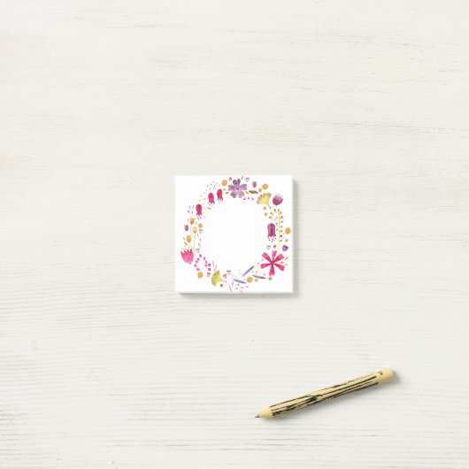 Wildblume Watercolor Post-it Klebezettel (Auf Schreibtisch)