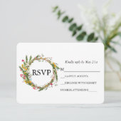 Wildblume Watercolor RSVP Karte (Stehend Vorderseite)
