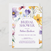 Wildblume Watercolor Summer Boho Brautparty Einladung (Vorderseite)