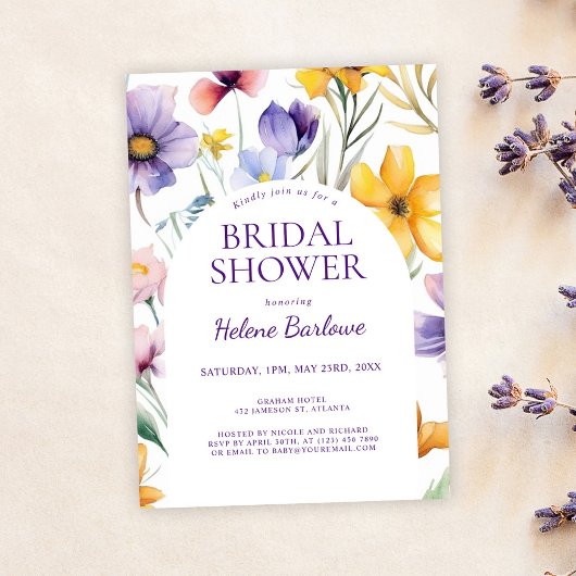 Wildblume Watercolor Summer Boho Brautparty Einladung