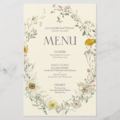 Wildblume Watercolor Summer Fall Menu (Vorderseite)