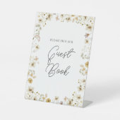Wildblume Watercolor Wedding Gästebuch Sockelschild (Vorderseite)