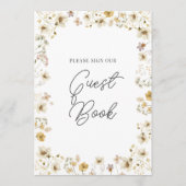Wildblume Watercolor Wedding Guest Book Sign (Vorderseite)
