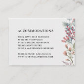Wildblume Watercolor Wedding Hotel Unterkünfte Begleitkarte (Vorderseite)