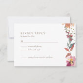 Wildblume Watercolor Wedding RSVP Card (Vorderseite)