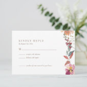 Wildblume Watercolor Wedding RSVP Card (Stehend Vorderseite)