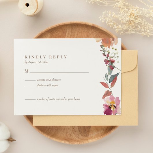Wildblume Watercolor Wedding RSVP Card