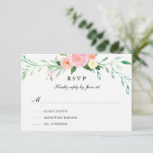Wildblume Watercolor Wedding RSVP Karte (Stehend Vorderseite)