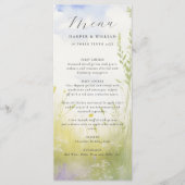 Wildblume Watercolor Wiesen Hochzeitmenü Menükarte (Vorderseite)