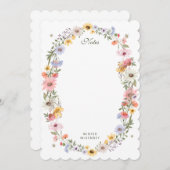 Wildblume Watercolor Wreath Bee Personalisierter N Einladung (Vorne/Hinten)