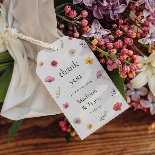 Wildblume Weddding Gefallen Vielen Dank Geschenkanhänger