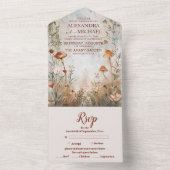 Wildblume Wedding Boho Country All In One Einladung (Innen Boden)