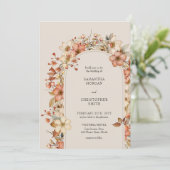 Wildblume Wedding Boho Country Einladung (Stehend Vorderseite)