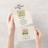 Wildblume Wedding Boho Country Floral All In One Einladung (Abreißen)