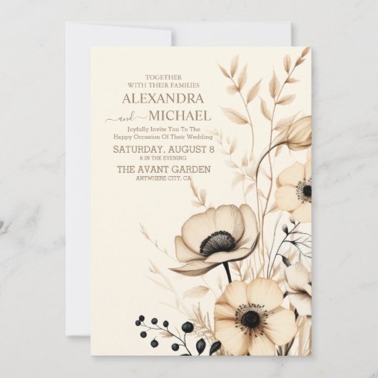 Wildblume Wedding Boho Country Floral Einladung (Vorderseite)