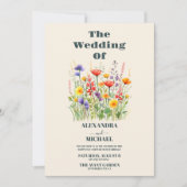 Wildblume Wedding Boho Country Floral Einladung (Vorderseite)