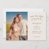 Wildblume Wedding Boho Country Floral Foto Save The Date (Vorderseite)