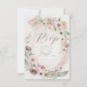 Wildblume Wedding Boho Country Floral RSVP Karte (Vorderseite)
