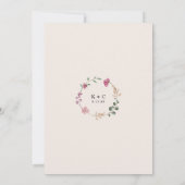 Wildblume Wedding Boho Elegante Cream Einladung (Rückseite)
