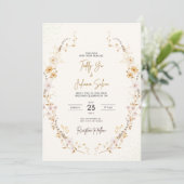 Wildblume Wedding Boho Floral für Rustikale Hochze Einladung (Stehend Vorderseite)