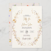 Wildblume Wedding Boho Floral für Rustikale Hochze Einladung (Vorne/Hinten)