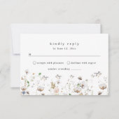 Wildblume Wedding Boho Floral Wedding RSVP Card (Vorderseite)