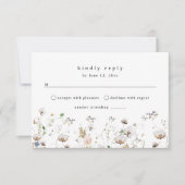 Wildblume Wedding Boho Floral Wedding RSVP Card Karte (Vorderseite)