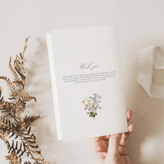 Wildblume Wedding Booklet Programm floralgeklappt