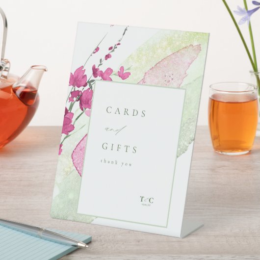 Wildblume Wedding Cards & Gifts Fuchsia ID954 Sockelschild (In Situ)