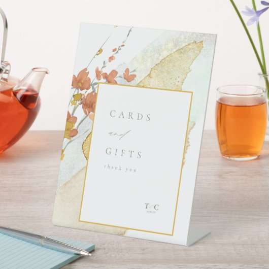 Wildblume Wedding Cards & Gifts Gold ID954 Sockelschild (In Situ)