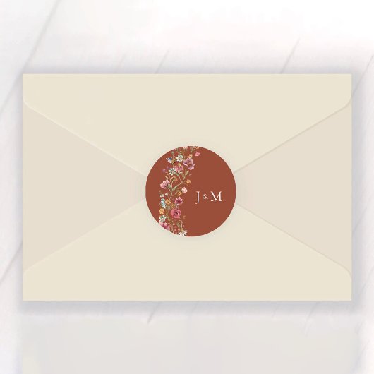 Wildblume Wedding Classic Round Sticker