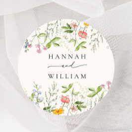 Wildblume Wedding Classic Round Sticker