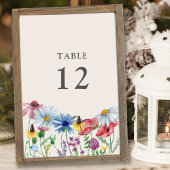 Wildblume Wedding Country Blume Tischnummer