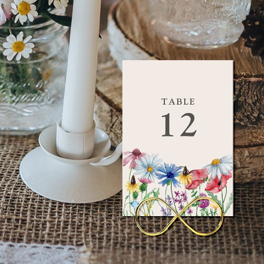 Wildblume Wedding Country Blume Tischnummer