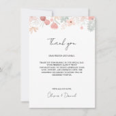 Wildblume Wedding Danke Menü Karte Napkin Hinweis (Vorderseite)