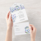 Wildblume Wedding Delicate Periwinkle Wilde Blume All In One Einladung (Abreißen)