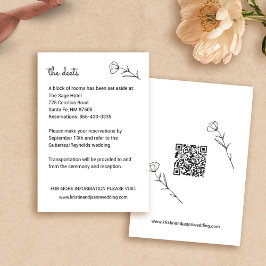 Wildblume Wedding Details Card mit QR Code RSVP Karte
