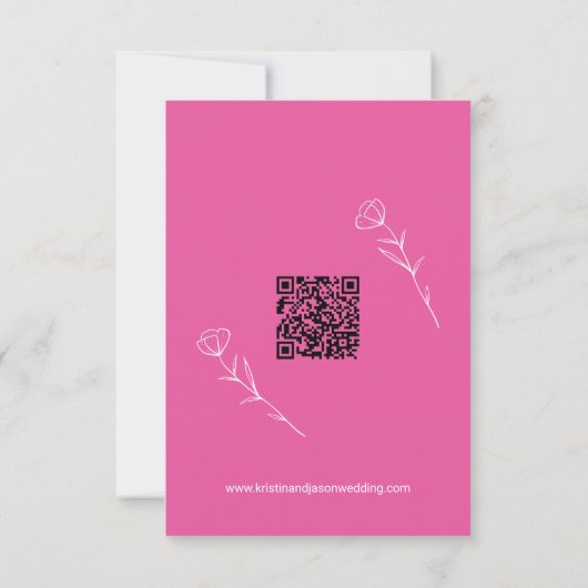 Wildblume Wedding Details Card mit QR Code RSVP Karte (Rückseite)