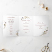 Wildblume Wedding Dreifach Letter Falten Programm (Innenseite)