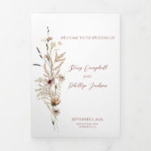 Wildblume Wedding Dreifach Letter Falten Programm (Cover)