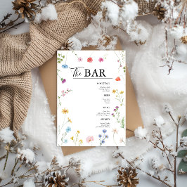 Wildblume Wedding Drinks Bar Menu Card Einladung