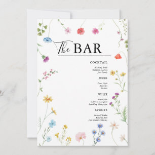 Wildblume Wedding Drinks Bar Menu Card Einladung