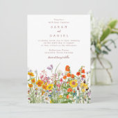 Wildblume Wedding Einladung - Blume Wiese (Stehend Vorderseite)