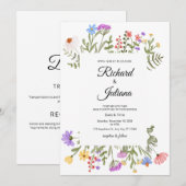 Wildblume Wedding Einladung Boho Blumengestein Ele (Vorne/Hinten)