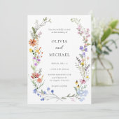 Wildblume Wedding Einladung Boho Blumenvorlage (Stehend Vorderseite)